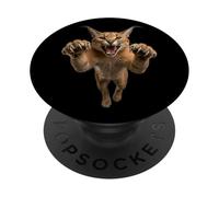 Fierce Leaping African Caracal Wild Cat Graphic PopSockets Adhesive PopGrip