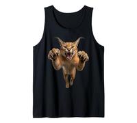 Fierce Leaping African Caracal Wild Cat Graphic Tank Top