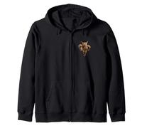 Fierce Leaping African Caracal Wild Cat Graphic Zip Hoodie