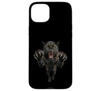 Fierce Leaping Black Jaguar or Leopard Wild Animal Graphic Case for iPhone 15 Plus
