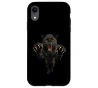 Fierce Leaping Black Jaguar or Leopard Wild Animal Graphic Case for iPhone XR