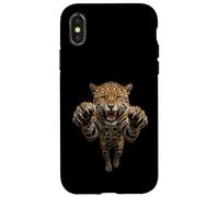 Fierce Leaping Jaguar Big Cat Graphic Case for iPhone X/XS