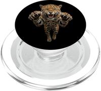 Fierce Leaping Jaguar Big Cat Graphic PopSockets PopGrip for MagSafe