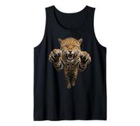 Fierce Leaping Jaguar Big Cat Graphic Tank Top