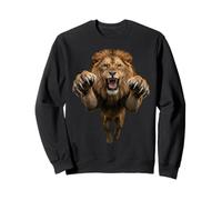 Fierce Leaping Lion King of Beasts Graphic Sweatshirt