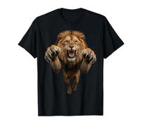 Fierce Leaping Lion King of Beasts Graphic T-Shirt