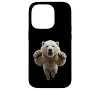 Fierce Leaping Polar Bear Wild Animal Graphic Case for iPhone 14 Pro