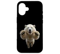 Fierce Leaping Polar Bear Wild Animal Graphic Case for iPhone 16