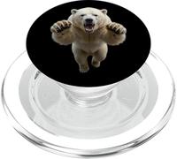Fierce Leaping Polar Bear Wild Animal Graphic PopSockets PopGrip for MagSafe