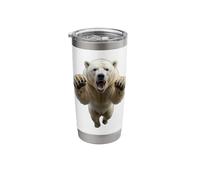 Fierce Leaping Polar Bear Wild Animal Graphic Stainless Steel Insulated Tumbler