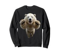 Fierce Leaping Polar Bear Wild Animal Graphic Sweatshirt