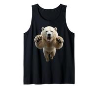 Fierce Leaping Polar Bear Wild Animal Graphic Tank Top