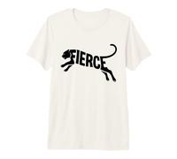 Fierce Leaping Tiger Word Art Silhouette Typography Design Premium T-Shirt