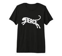 Fierce Leaping Tiger Word Art Silhouette Typography Design Premium T-Shirt