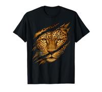 Fierce Leopard Face Claw Scratch Wildlife Cheetah Tiger T-Shirt