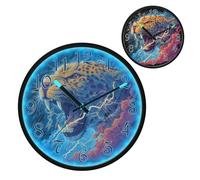 Fierce Leopard with Lightning Pattern Night Light Wall Clock LED Wall Clocks Silent Battery-Operated Glow in The Dark Large Digital Display for Bedroom Living Room Kitchen, 12 Inch