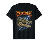 Fierce Lightning Crocodile Wild Reptile Predator Storm Value Graphic T-Shirt
