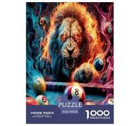 Fierce Lion 1000 Piece Jigsaws for Adults Fun, Challenging & Brainteasing Beautiful Home Decoration Art Colorful DIY Craft 70x50cm/1000pcs