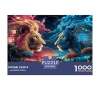 Fierce Lion 1000 Pieces Jigsaw Puzzles for Adults Educational Games Birthday Gifts for Women And Man Art Colorful DIY Craft 38x26cm/1000pcs