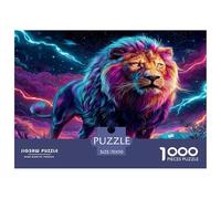 Fierce Lion 1000 Pieces Jigsaws for Adults Art Colorful DIY Craft Birthday Gifts for Women And Man Challenge High Difficulty 70x50cm/1000pcs