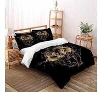 Fierce Lion Bedding 3D Wildlife Printed Microfiber Duvet Cover European Style 3 Pcs 100% Pure Cotton,for Adults,Boys And Girls With Pillowcase King（220x240cm）