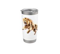 Fierce Lion Hunting Attacking Stainless Steel Insulated Tumbler