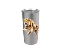 Fierce Lion Hunting Attacking Stainless Steel Insulated Tumbler