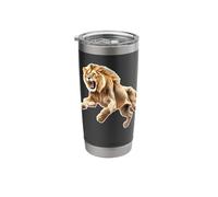 Fierce Lion Hunting Attacking Stainless Steel Insulated Tumbler