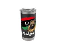 Fierce Lion Libya Flag National Pride Design Stainless Steel Insulated Tumbler