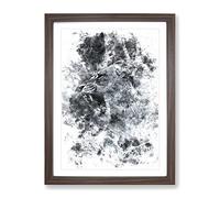 Fierce Lioness Watercolour Modern Framed Print | A4 Walnut Framed Wall Art | Ready to Hang | Modern Historical Picture | Living Room Bedroom Lounge Office