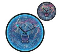 Fierce Lions Night Light Wall Clock LED Wall Clocks Silent Battery-Operated Glow in The Dark Large Digital Display for Bedroom Living Room Kitchen, 12 Inch