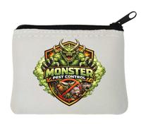 Fierce Monster Protecting Against Pests Neoprene Coin Purse Pouch 10x11cm White