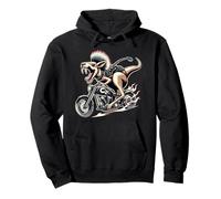 Fierce Motorcycle Kangaroo Ride On Fire Pullover Hoodie