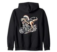 Fierce Motorcycle Kangaroo Ride On Fire Zip Hoodie