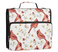 Fierce Northern Bird Birds White 1.5 Inch 3 Ringing Sturdy Zipper Binder with Handle and Removable Shoulder Strap