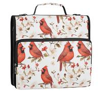 Fierce Northern Bird Birds White 3 Ringing 1.5 inch Zippered Binder Bag with Handle and Removable Shoulder Strap