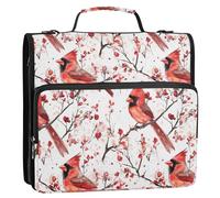 Fierce Northern Bird Birds White 3 Ringing Zip Up Binder with Handle Multi-Pocket for Middle Student