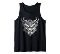 Fierce Oni Demon Mask Illustration | Japanese Mythology Art Tank Top