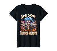 Fierce Opossum Be You The World Will Adjust Value Graphic T-Shirt, Women, Black, M