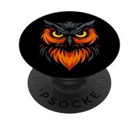 Fierce Owl Nocturnal Wisdom Vector Art PopSockets Adhesive PopGrip