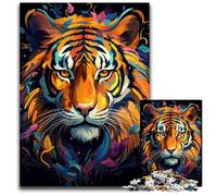 Fierce Painting Exotic Tiger 1000 Pieces Puzzles for Adults Challenging Puzzles Ideal for Lover, Perfect Christmas, New Year, Valentine's Gift 1000 PCS(38x26cm)