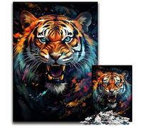 Fierce Painting Exotic Tiger 1000 Pieces Puzzles for Adults Jigsaw Puzzles for Adults for Teenagers, Family Game Night, BrainChallenging Gift Idea 1000 PCS(75x50cm)