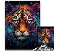 Fierce Painting Fire Tiger 1000 Piece Jigsaw Puzzles for Adults Paper Jigsaw Puzzles for Adults for Teenagers, Family Game Night, BrainChallenging Gift Idea 1000 PCS(38x26cm)