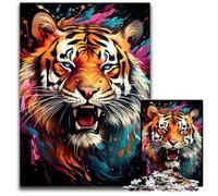 Fierce Painting Fire Tiger Jigsaw Puzzles for Adults 1000 Piece Jigsaw Puzzles for Adults Gift for Men And Women, Daily & Special Occasion 1000 PCS(38x26cm)