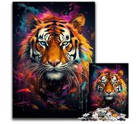 Fierce Painting Fire Tiger Jigsaw Puzzles for Adults 1000 Piece Jigsaw Puzzles for Adults Gift for Men And Women, Daily & Special Occasion 1000 PCS(38x26cm)