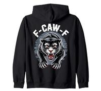 Fierce Panther F-Caw-F Funny Animal Attitude Design Zip Hoodie