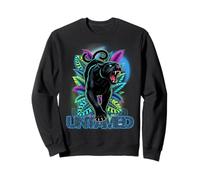 Fierce Panther Vibrant Tropical Jungle Cyberpunk Art Sweatshirt
