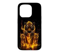 Fierce Papa Tiger Family Flame Art Fathers Mother's Day Case for iPhone 15 Pro
