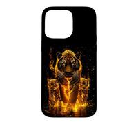 Fierce Papa Tiger Family Flame Art Fathers Mother's Day Case for iPhone 15 Pro Max