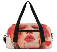 Fierce Parrot Kids Duffle Bag Boys Girls Small Sport Dance Gym Bag for Overnight Travel Weekender Carry On, Girl With A Big Mouth, 18.5"L x 9.4"W x 7.8"H